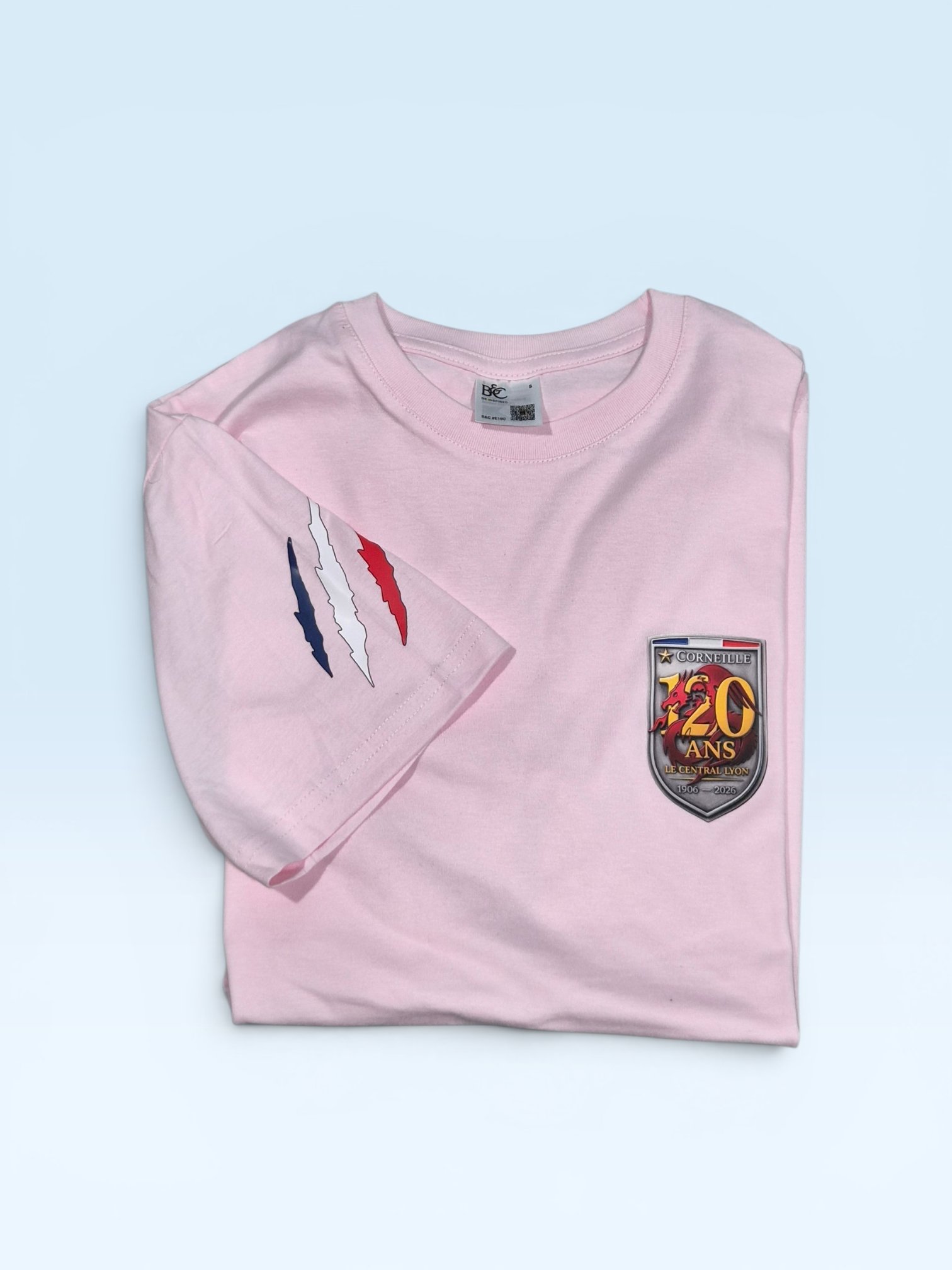T-shirt pompiers lyon corneille 120ans rose