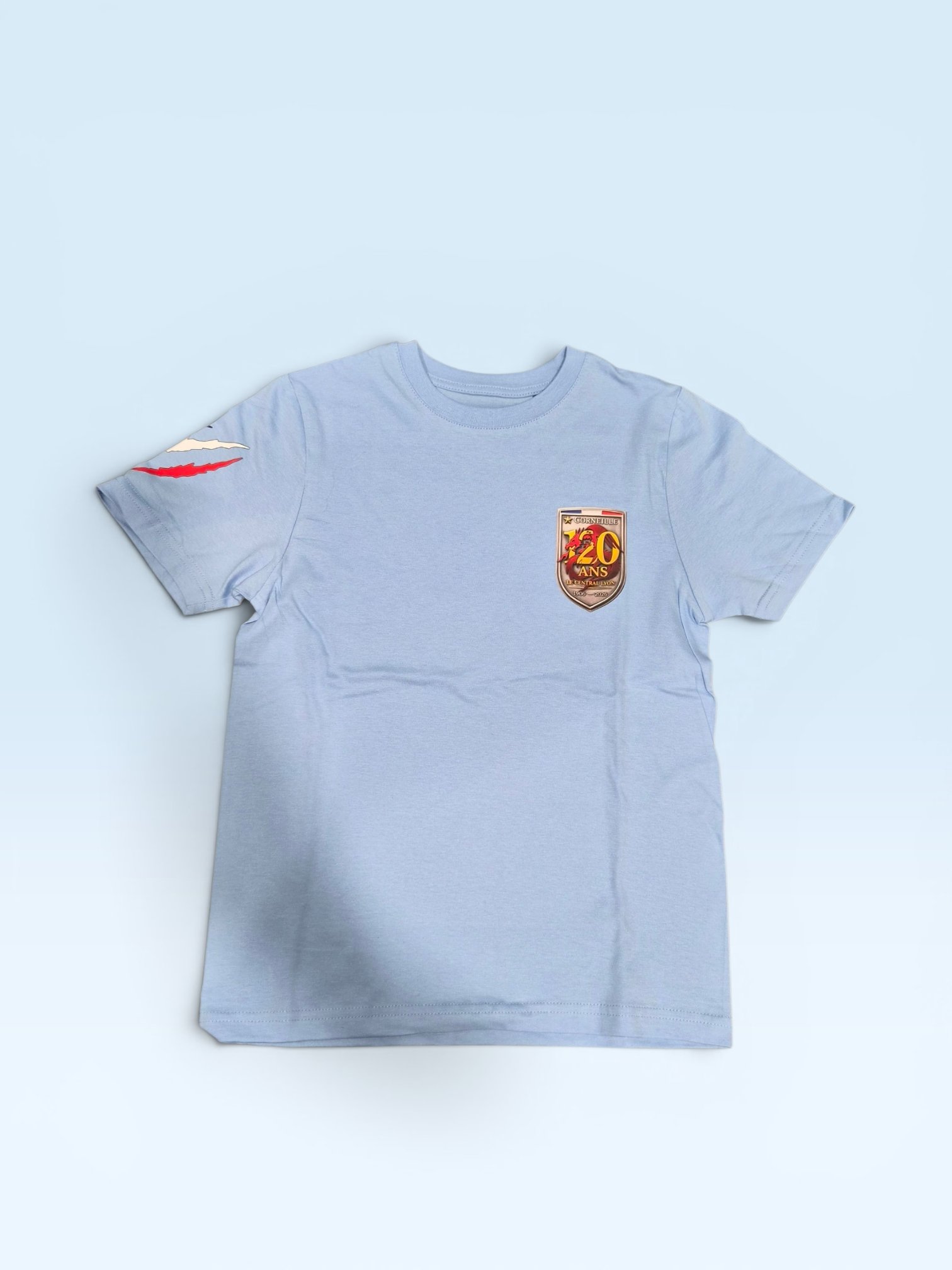 T-shirt pompiers lyon corneille 120ans enfant bleu