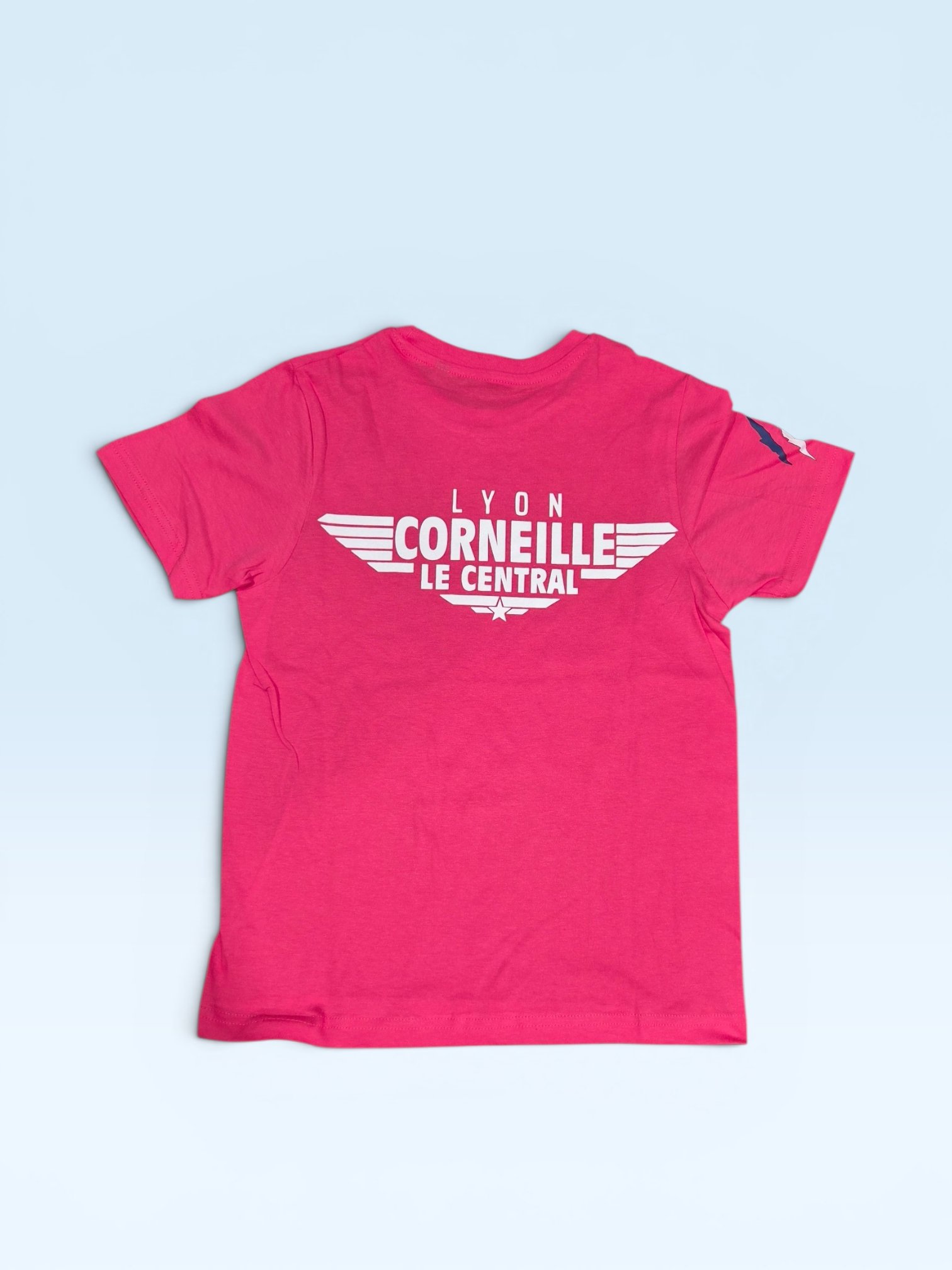 T-shirt pompiers lyon corneille 120ans enfant rose fucshia