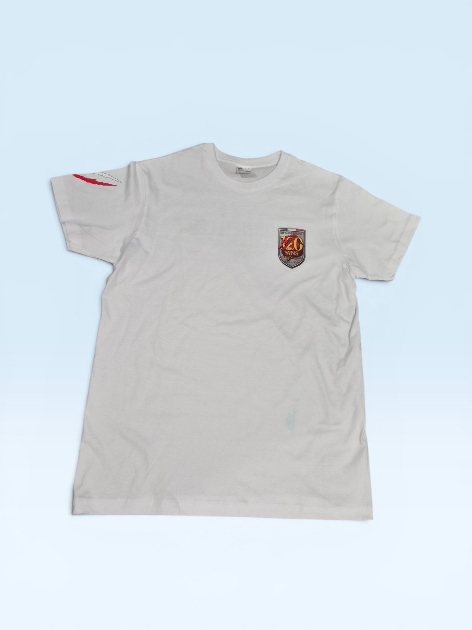 T-shirt pompiers lyon corneille 120ans blanc